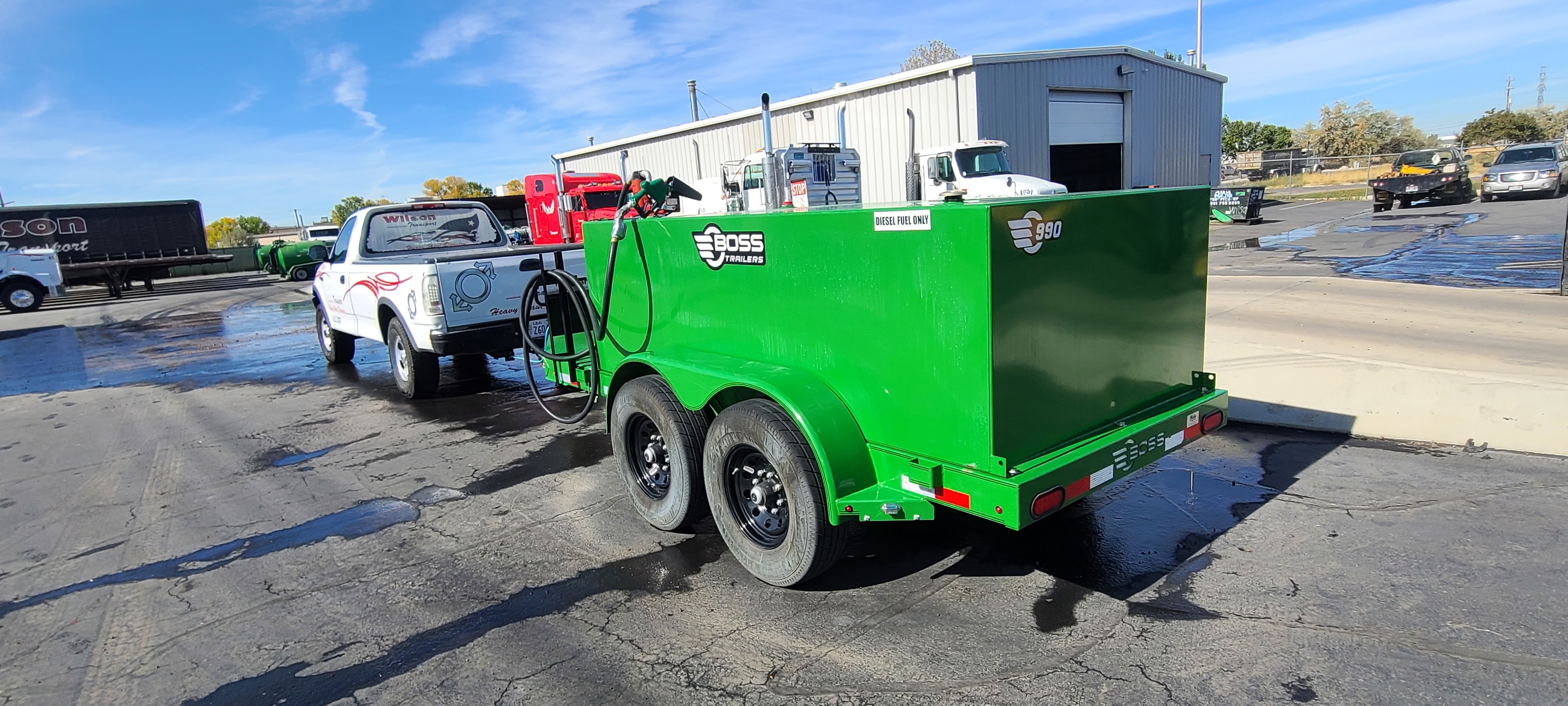 Boss Trailers 990 diesel fuel trailer — petroleum residue removed, Wilson Transport Salt Lake City